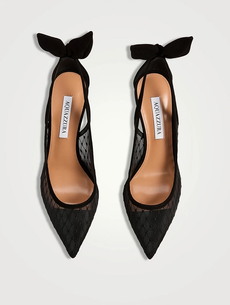Bow Tie Suede Mesh Pumps