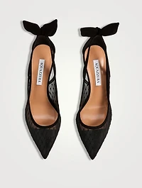 Bow Tie Suede Mesh Pumps
