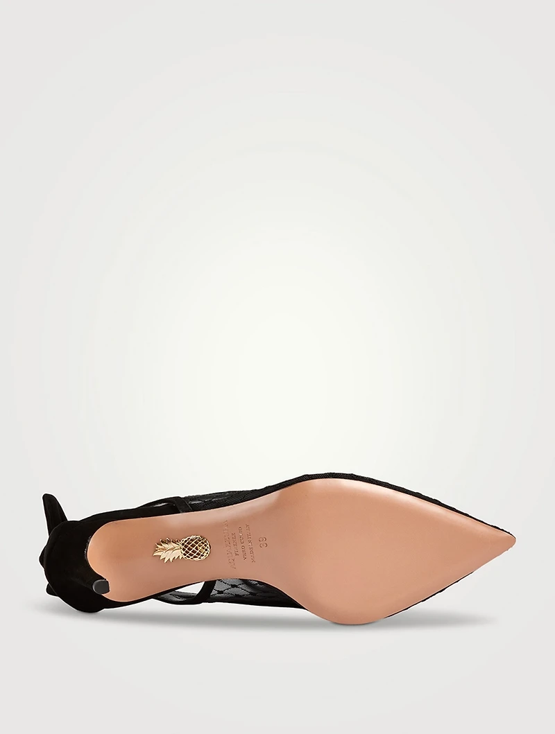 Bow Tie Suede Mesh Pumps