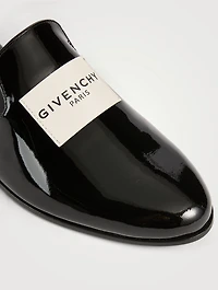 Label Patent Leather Loafer Mules