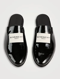 Label Patent Leather Loafer Mules