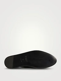Label Patent Leather Loafer Mules