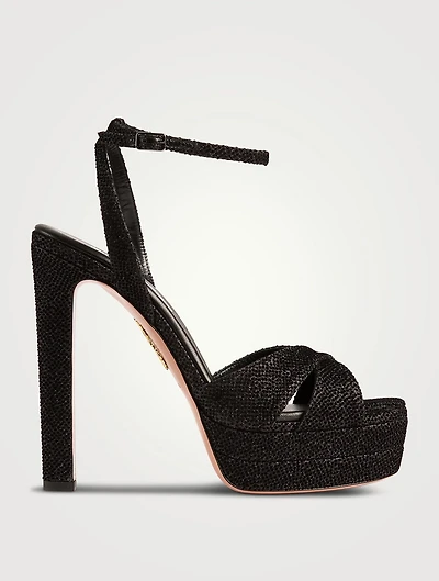 Divine Crystal-Embellished Platform Sandals