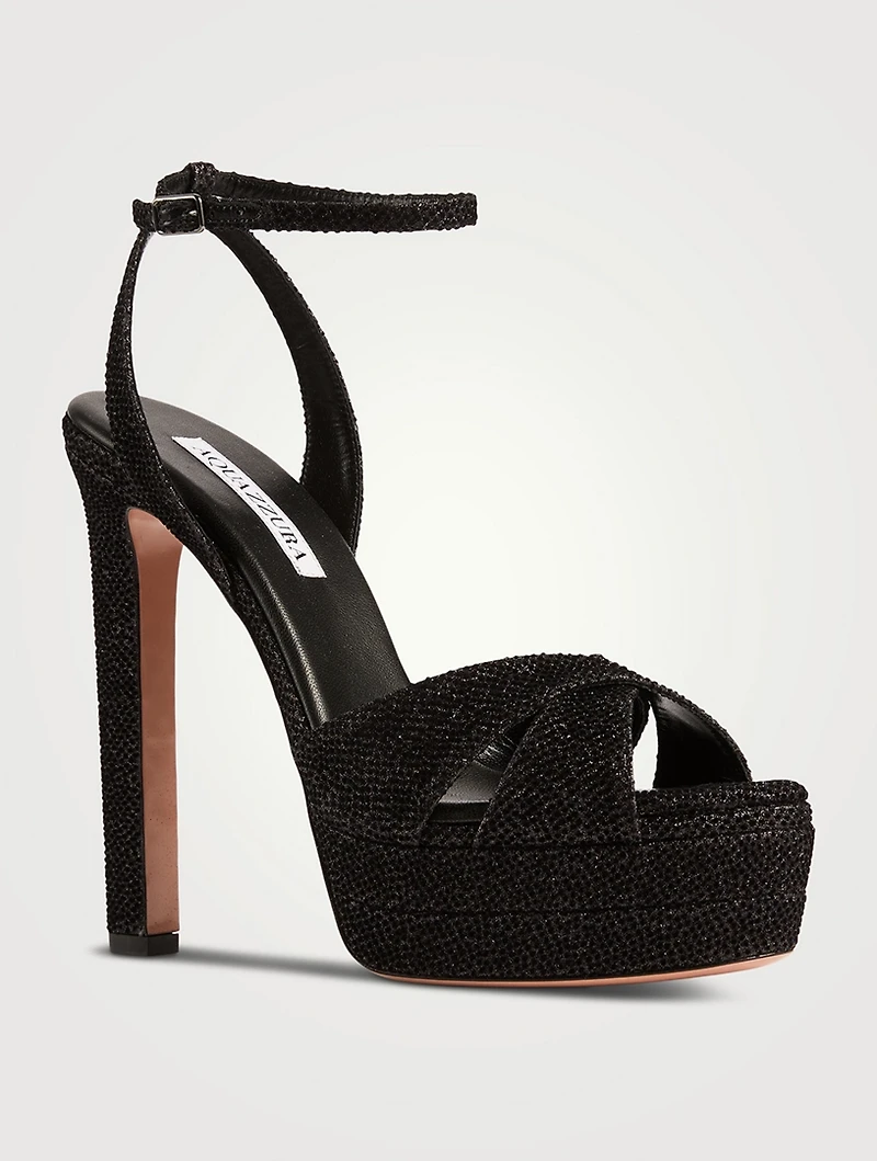 Divine Crystal-Embellished Platform Sandals