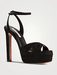 Divine Crystal-Embellished Platform Sandals