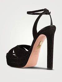 Divine Crystal-Embellished Platform Sandals