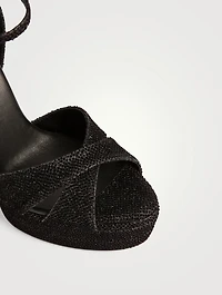 Divine Crystal-Embellished Platform Sandals