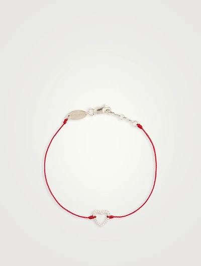 Ly 18K White Gold String Bracelet With Diamond