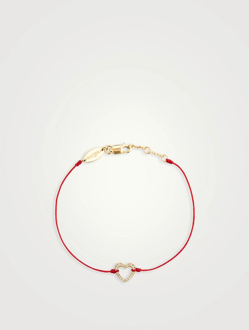 Ly 18K Gold String Bracelet With Diamond