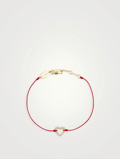 Ly 18K Gold String Bracelet With Diamond