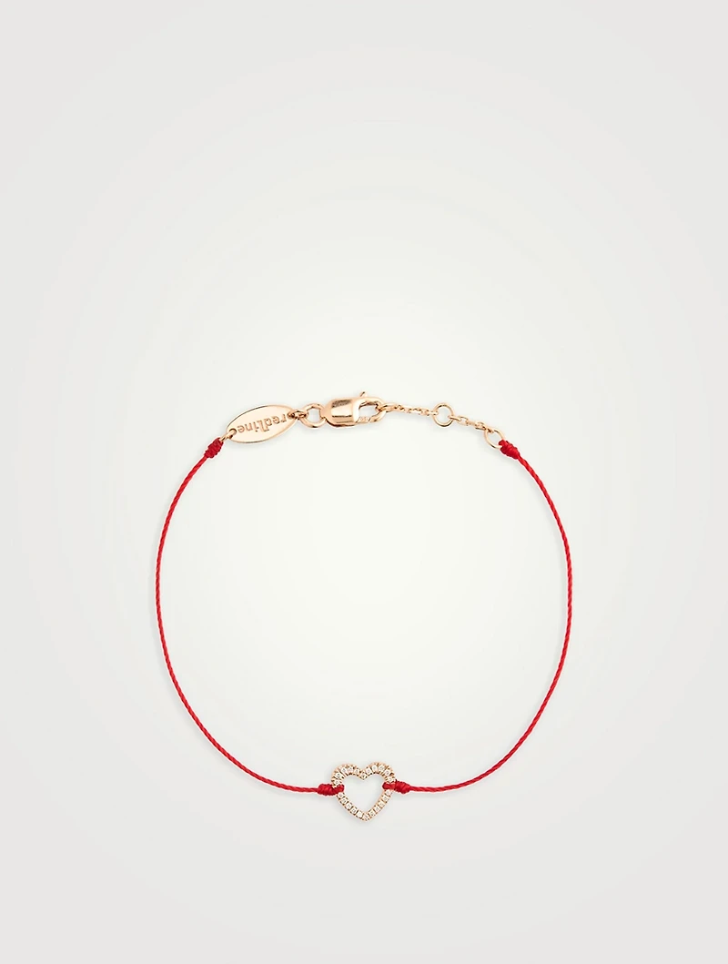 Ly 18K Rose Gold String Bracelet With Diamond