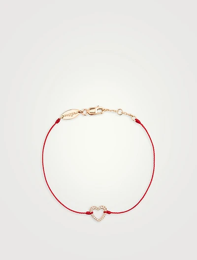 Ly 18K Rose Gold String Bracelet With Diamond
