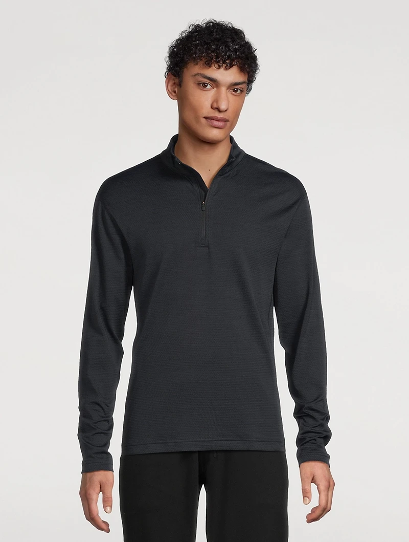 Solotex Mesh Tiebreak Quarter Zip Top