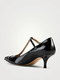 Kinkies Leather T-Strap Pumps