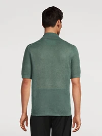 Linen Zip Polo Shirt
