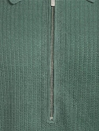 Linen Zip Polo Shirt