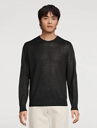 Linen Sheer Logo Sweater