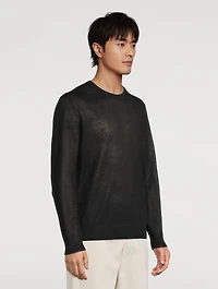 Linen Sheer Logo Sweater
