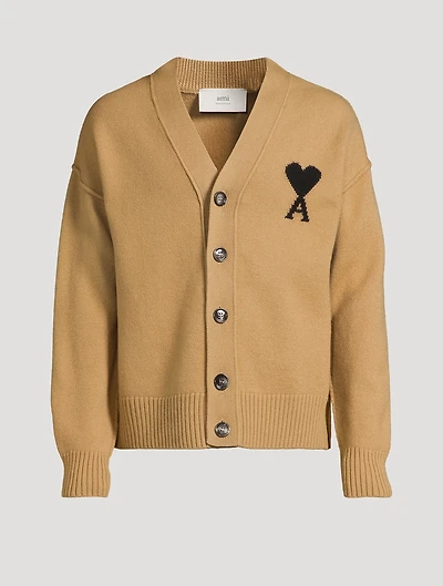 Felted Merino Wool Knit Cardigan