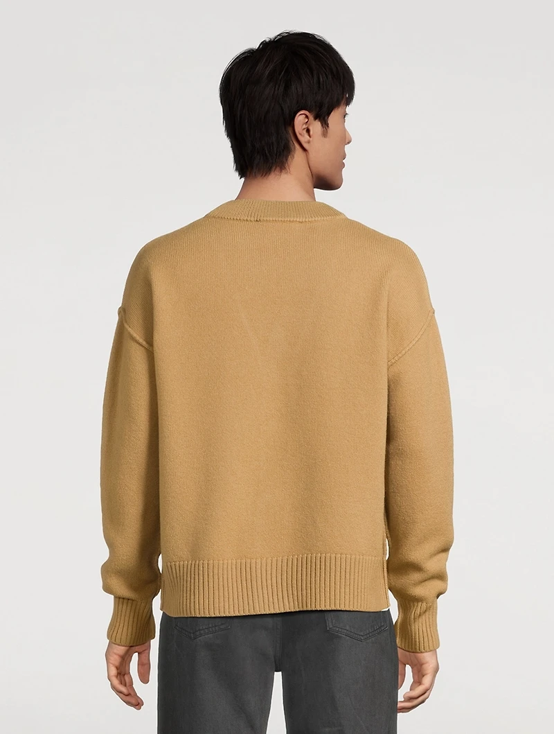 Felted Merino Wool Knit Cardigan