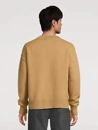 Felted Merino Wool Knit Cardigan