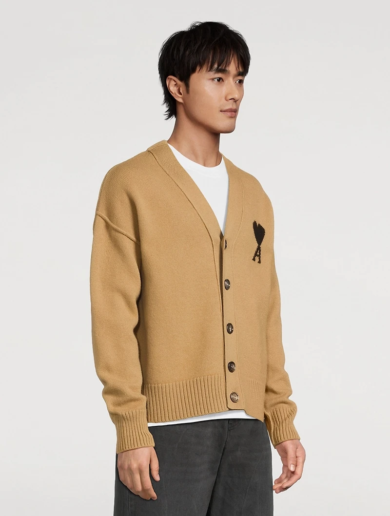 Felted Merino Wool Knit Cardigan