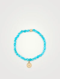Bohème Turquoise Beaded Bracelet With 14K Gold Paw Charm