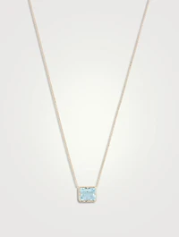 Cléo Grande 14K Gold Chain Necklace With Blue Topaz