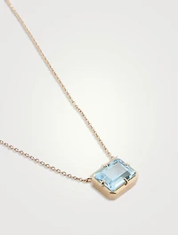 Cléo Grande 14K Gold Chain Necklace With Blue Topaz