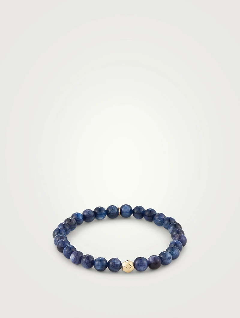 Bohème Midnight Kyanite Beaded Bracelet With 14K Gold Ball Charm