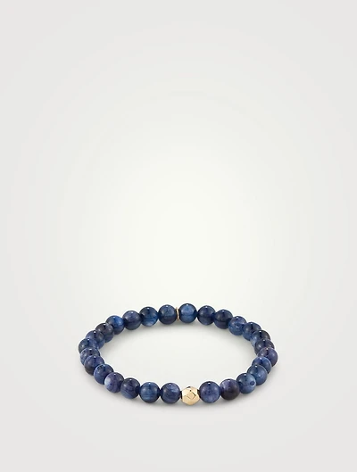 Bohème Midnight Kyanite Beaded Bracelet With 14K Gold Ball Charm