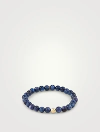 Bohème Midnight Kyanite Beaded Bracelet With 14K Gold Ball Charm