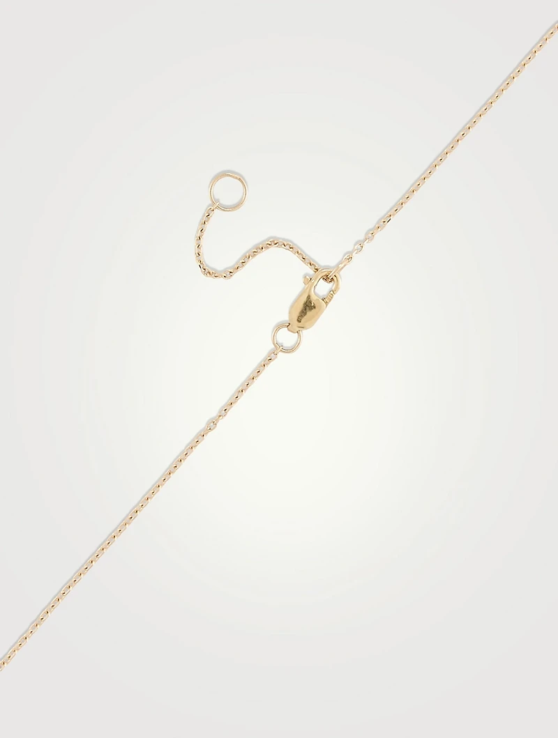 Anzie x Mel Soldera 14K Gold Clover Charm Necklace With Topaz And Diamond