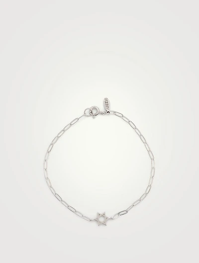 Star Of David Silver Chain Bracelet