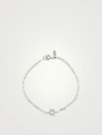 Star Of David Silver Chain Bracelet