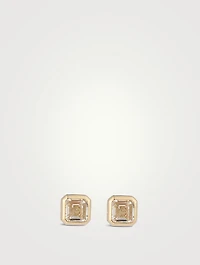Cléo Jaeda 14K Gold Square Stud Earrings With Topaz