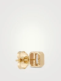 Cléo Jaeda 14K Gold Square Stud Earrings With Topaz