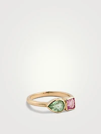 Cléo Jaeda 14K Gold Duo Ring With Sapphire
