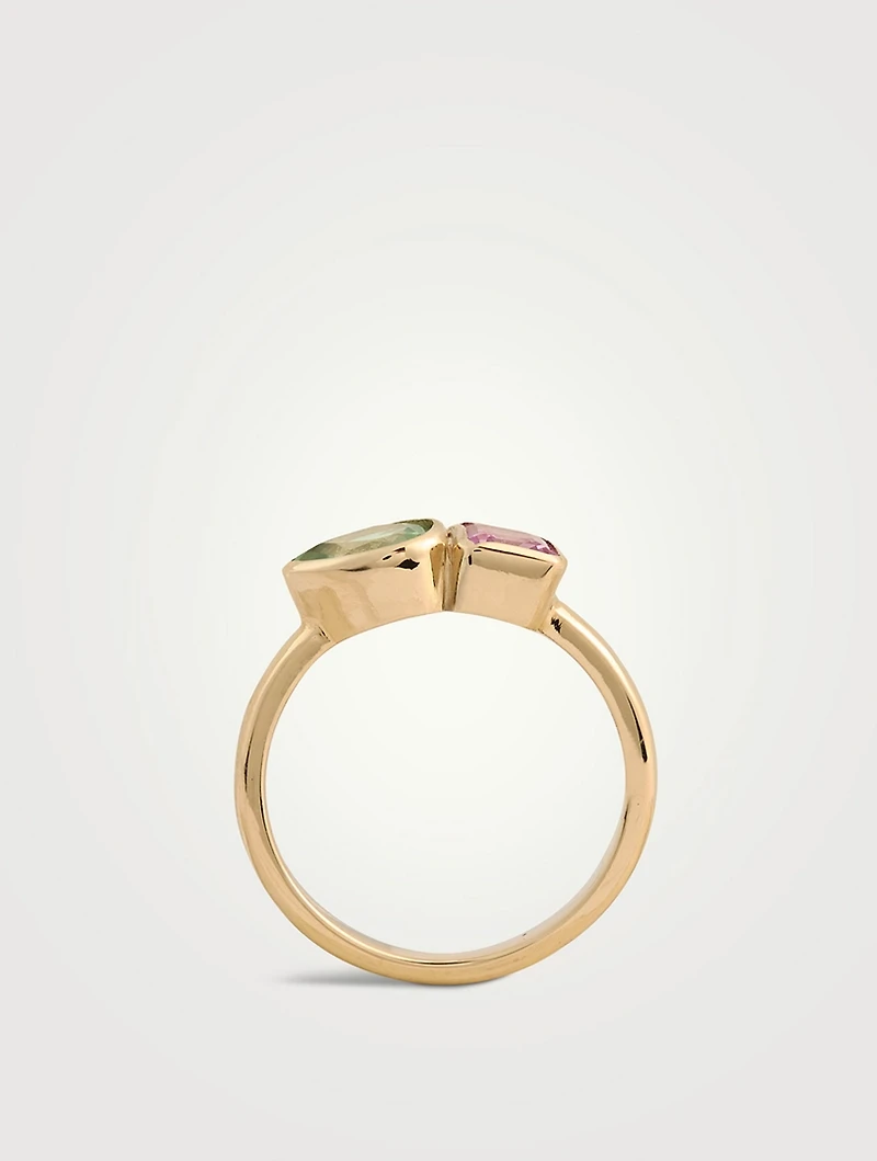 Cléo Jaeda 14K Gold Duo Ring With Sapphire