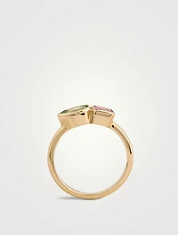 Cléo Jaeda 14K Gold Duo Ring With Sapphire