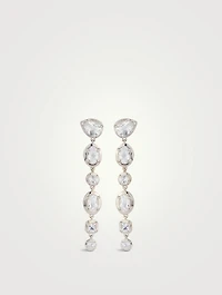 Mélia Silver Pear Linear Earrings With Topaz