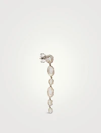 Mélia Silver Pear Linear Earrings With Topaz