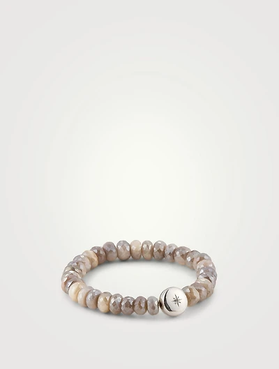 Bohème Moonstone Beaded Bracelet With Silver Star Charm