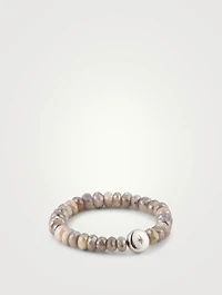 Bohème Moonstone Beaded Bracelet With Silver Star Charm