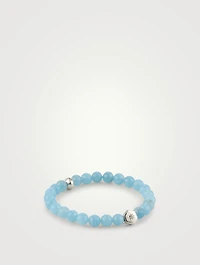 Soul Aquamarine Beaded Bracelet With Silver Star Charm