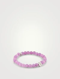 Soul Light Amethyst Beaded Bracelet With Silver X Charm