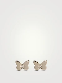 Mini Jac+Jo 14K Gold Icon Butterfly Stud Earring With Sapphire