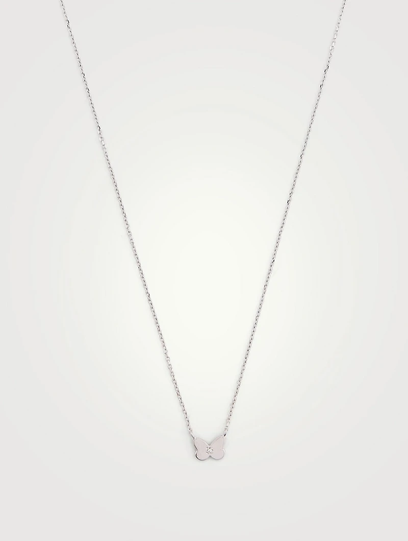 Jac+Jo Amanda Silver Butterfly Necklace With Sapphire