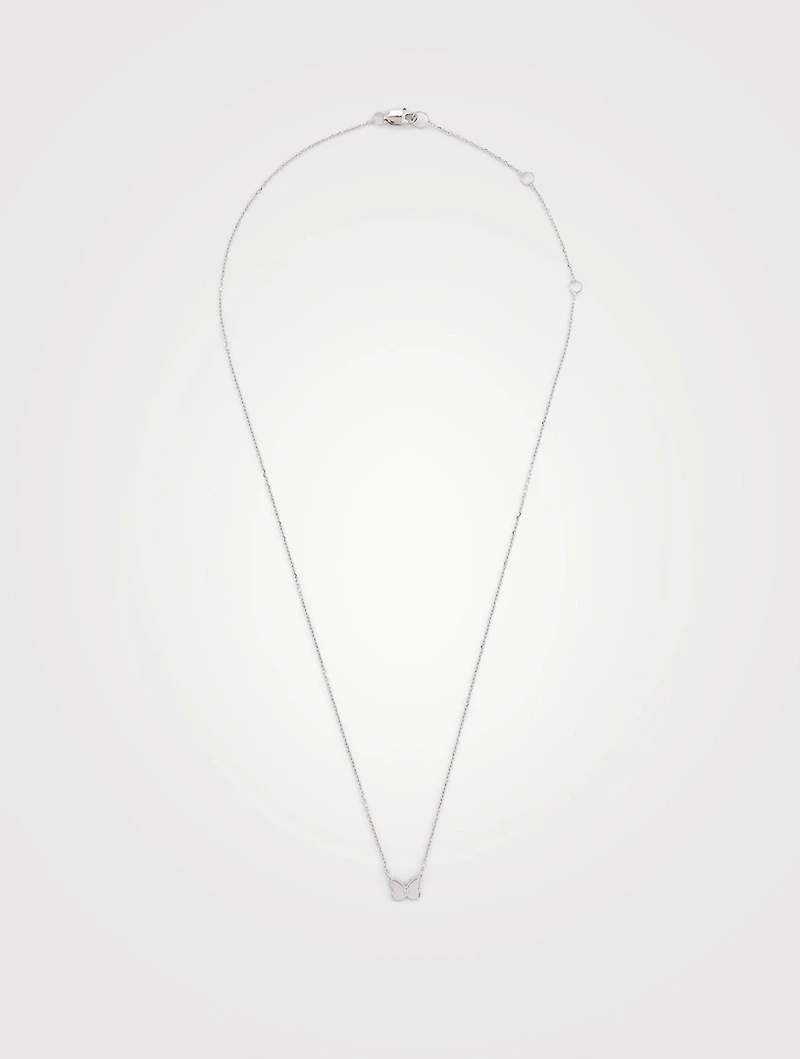 Jac+Jo Amanda Silver Butterfly Necklace With Sapphire