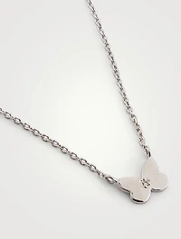 Jac+Jo Amanda Silver Butterfly Necklace With Sapphire